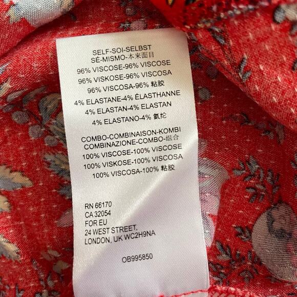 Anthropologie Maeve Blouse Floral Print Short Sleeve Size Small - Picture 9 of 9